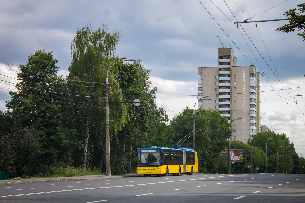 Kyjev, LAZ E301D1 č. 3608; Kyjev — Trolleybus lines: Solomianka, Vidradnyi
