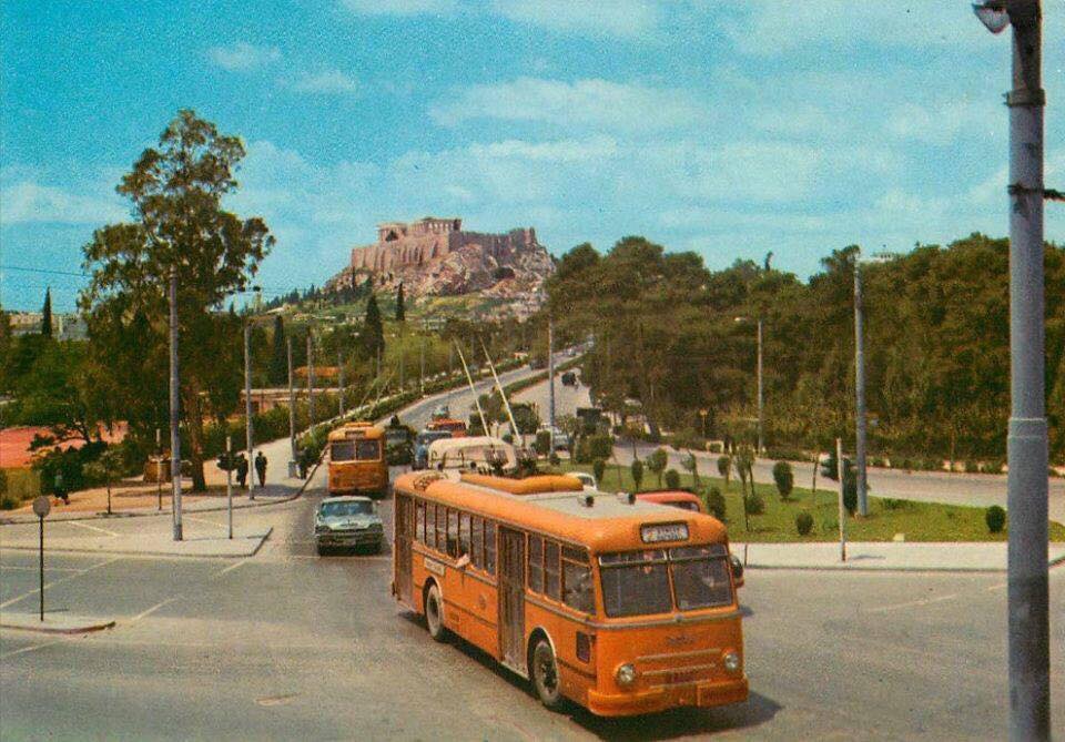 Atėnai — Trolleybuses — old photos
