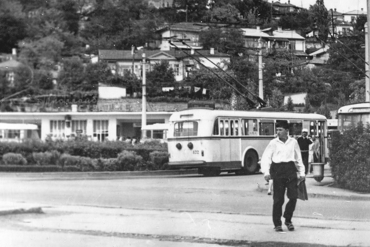 Крымский троллейбус, Škoda 8Tr10 № 422; Крымский троллейбус — Исторические фотографии (1959 — 2000); Крымский троллейбус — Конечные станции и разворотные кольца
