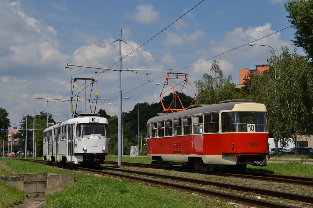Брно, Tatra K2YU № 1126; Брно, Tatra T3 № 1525