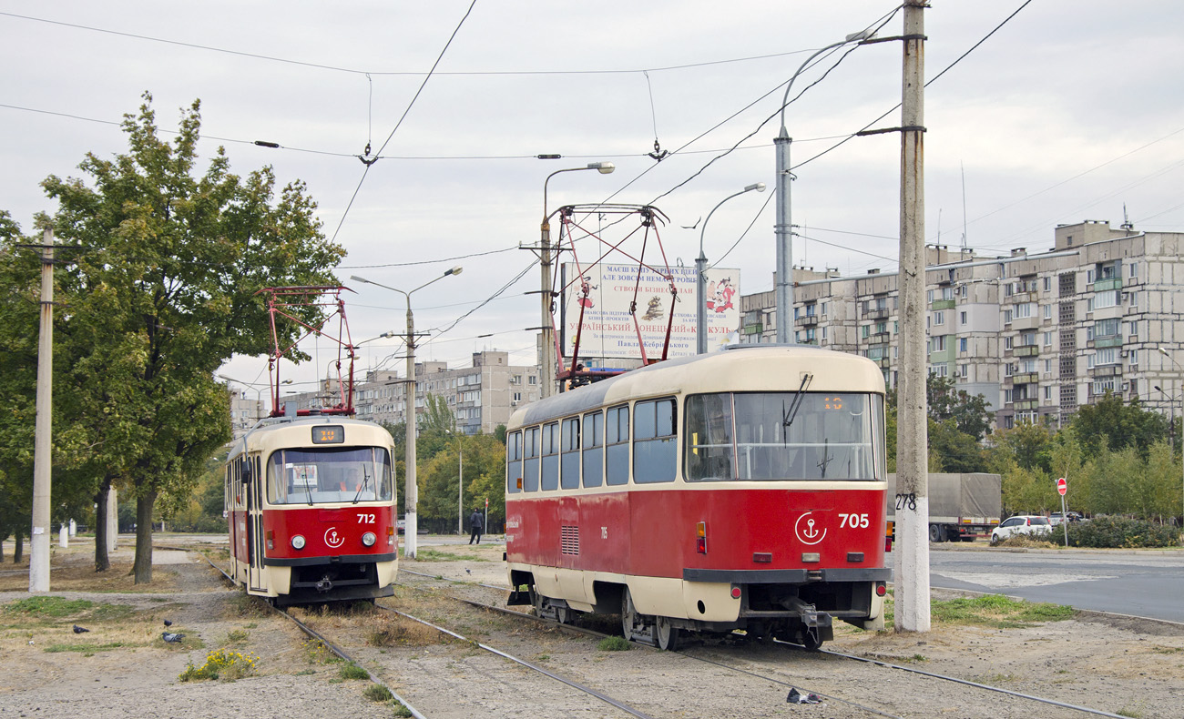 Мариуполь, Tatra T3SUCS № 712; Мариуполь, Tatra T3SUCS № 705