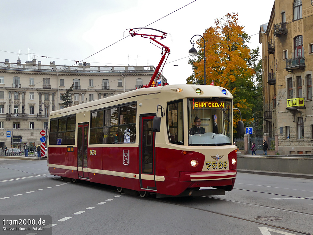 Санкт-Петербург, ЛМ-68М2 (мод. СПб ГЭТ) № 7568; Санкт-Петербург — Празднование 110-летия Петербургского трамвая