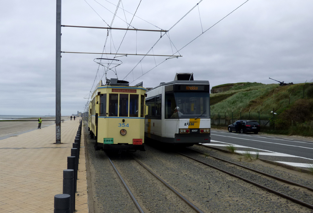 Береговой трамвай, Трёхосный моторный вагон № 354; Береговой трамвай, BN/ACEC type 6000 8-axle № 6007; Береговой трамвай — 3. Themarit TTO Noordzee, 01.10.2017