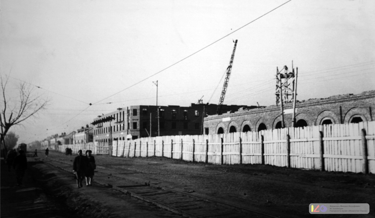 Омск — Исторические фотографии; Омск — Трамвайные линии — Левый Берег Оми