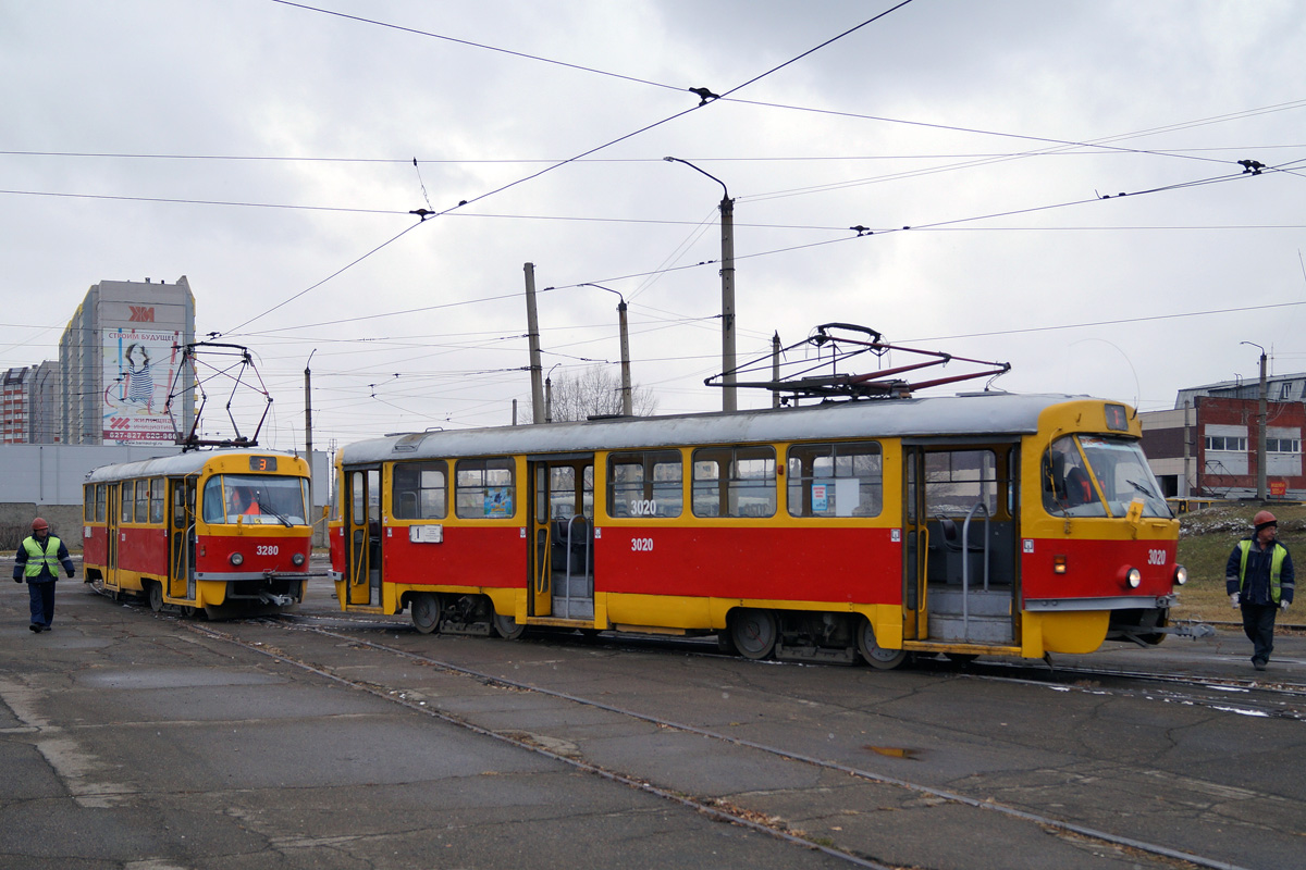 Барнаул, Tatra T3SU № 3020; Барнаул, Tatra T3SU № 3280; Барнаул — Учения по чрезвычайным ситуациям на транспорте 2017 г.