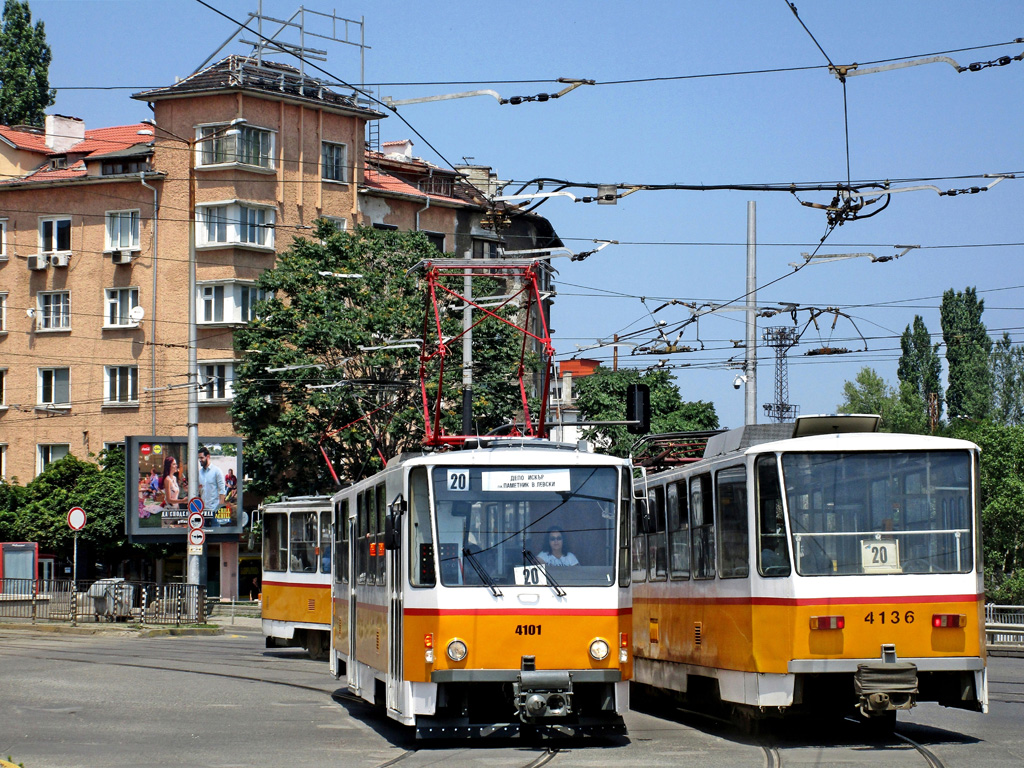 София, Tatra T6B5B № 4101; София, Tatra T6B5B № 4136