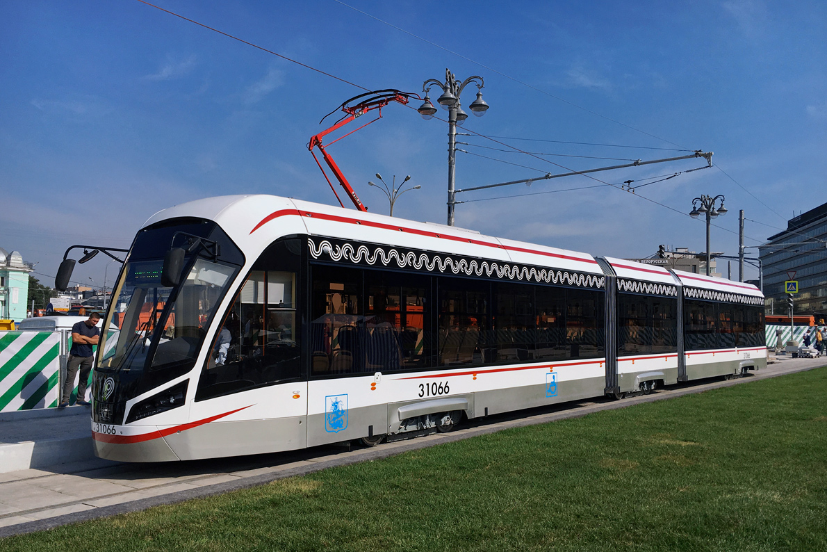 Москва, 71-931М «Витязь-М» № 31066; Москва — Строительство трамвайной линии на площади Тверская Застава