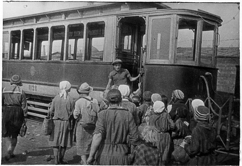 Москва, Двухосный прицепной Мытищинского завода № 1128; Москва — Исторические фотографии — Трамвай и Троллейбус (1921-1945)