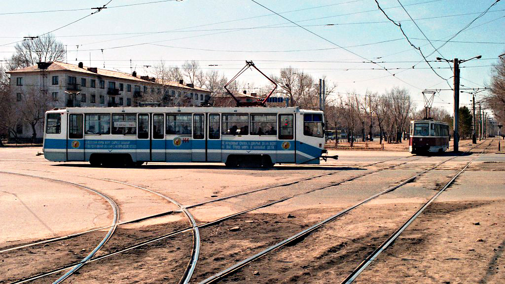 Pavlodar, 71-608KM № 144; Pavlodar, 71-605 (KTM-5M3) № 14 Pavlodar, 71-608KM № 144; Pavlodar, 71-605 (KTM-5M3) № 14