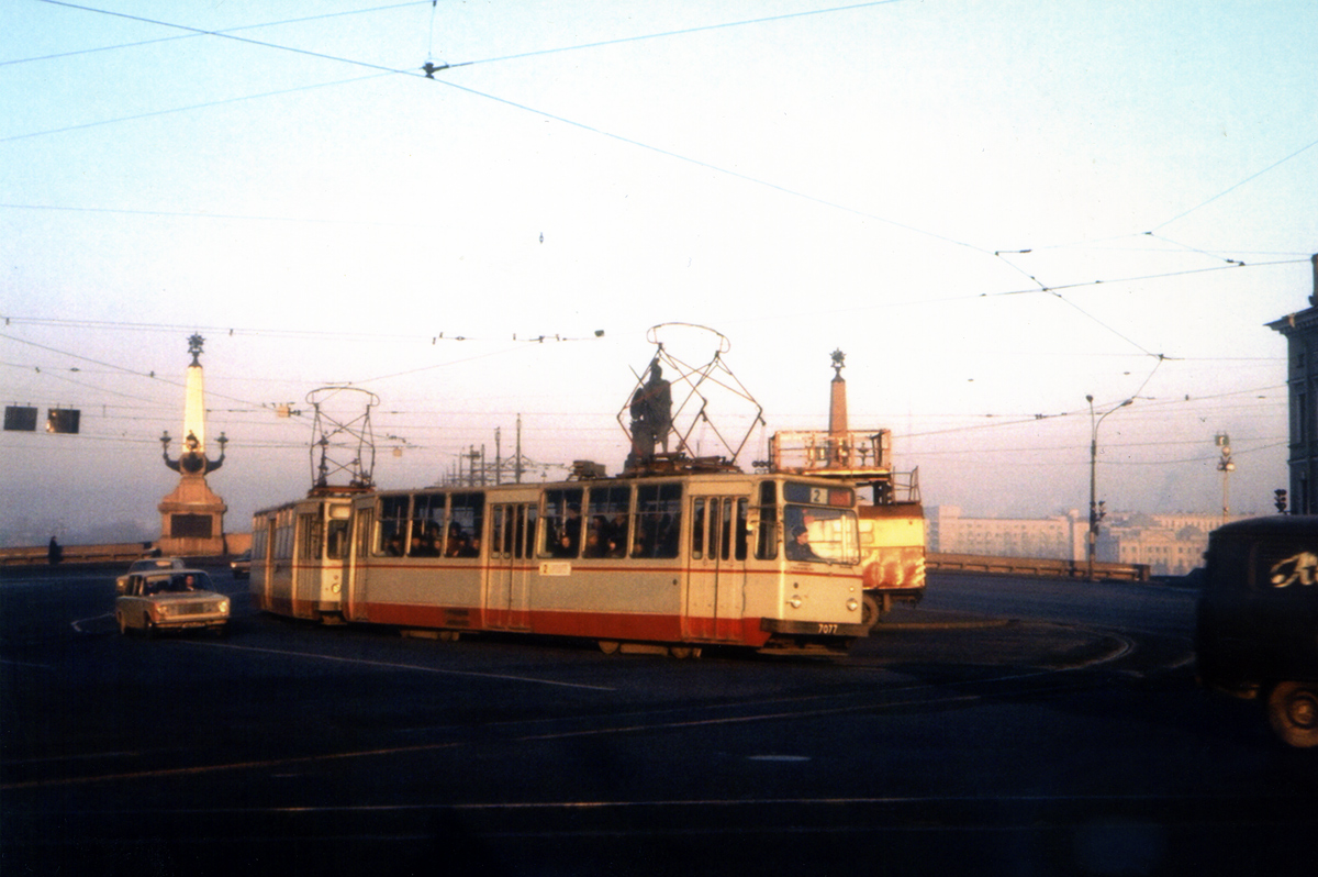 Санкт-Петербург, ЛМ-68М № 7077; Санкт-Петербург — Исторические фотографии трамвайных вагонов