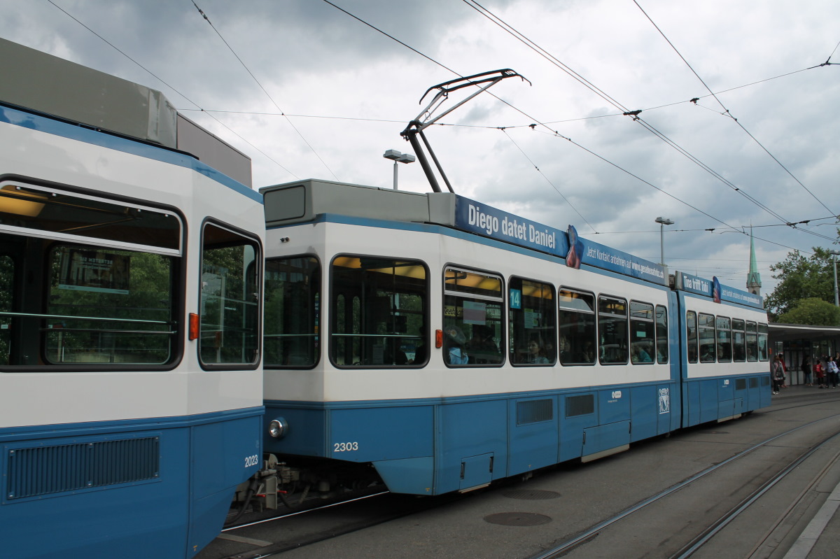 Zurich, SWS/SWP/BBC Be 4/6 "Tram 2000" (without cab) Br. 2303