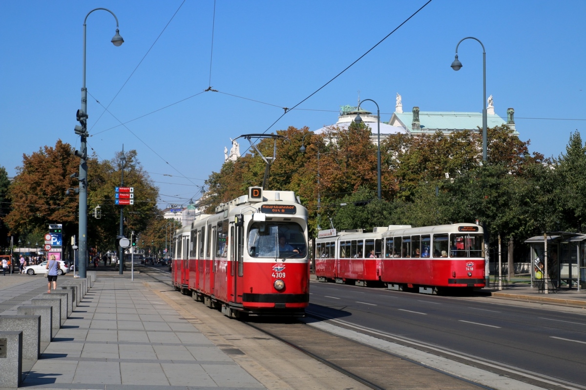 Вена, Lohner Type E2 № 4309; Вена, Bombardier Type c5 № 1418