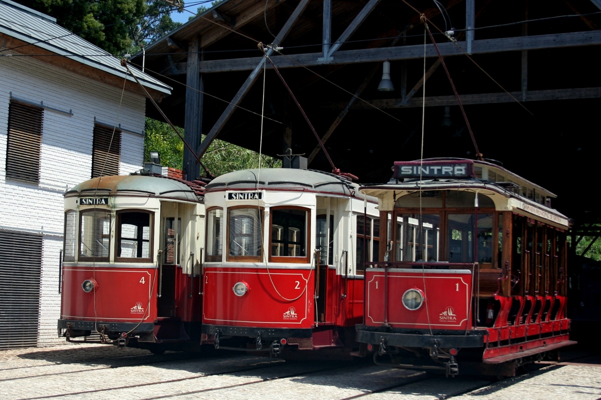 Синтра, Двухосный моторный вагон № 4; Синтра, Двухосный моторный вагон № 2; Синтра, Двухосный моторный Brill № 1; Синтра — Депо Ribeira da Sintra