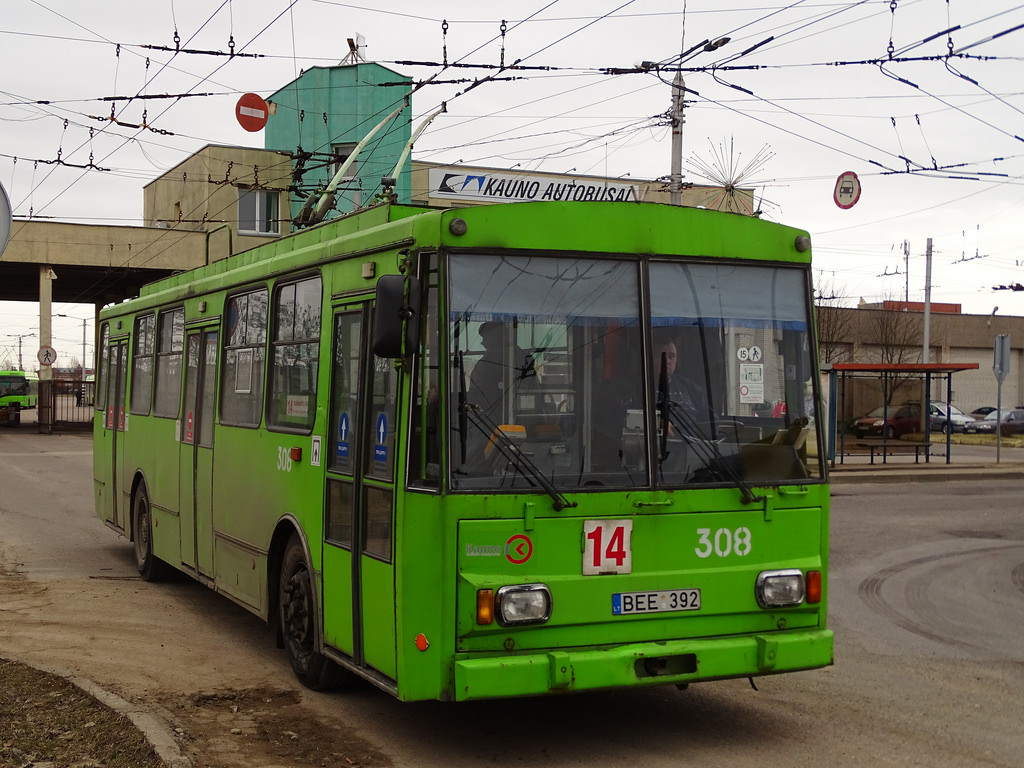 Каунас, Škoda 14Tr89/6 № 308