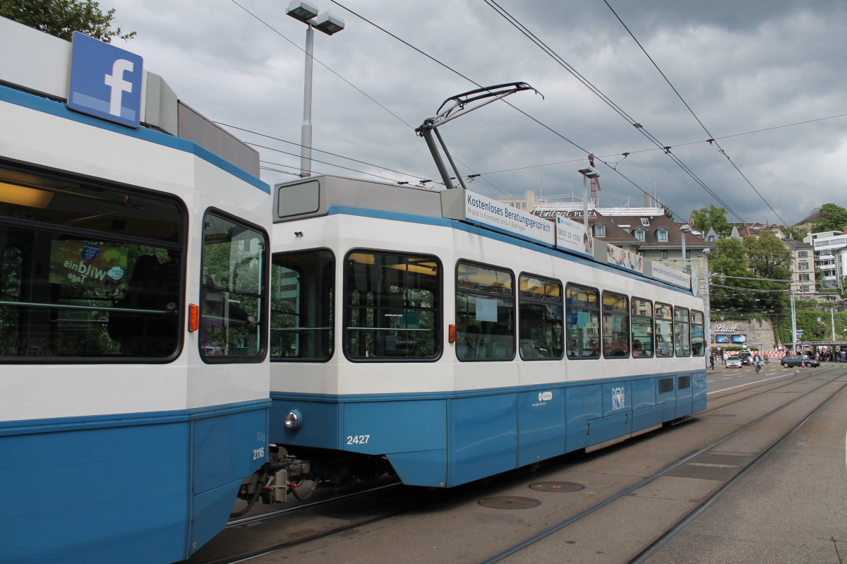 Zurich, SWP/SIG/ABB Be 2/4 "Tram 2000 Pony" # 2427