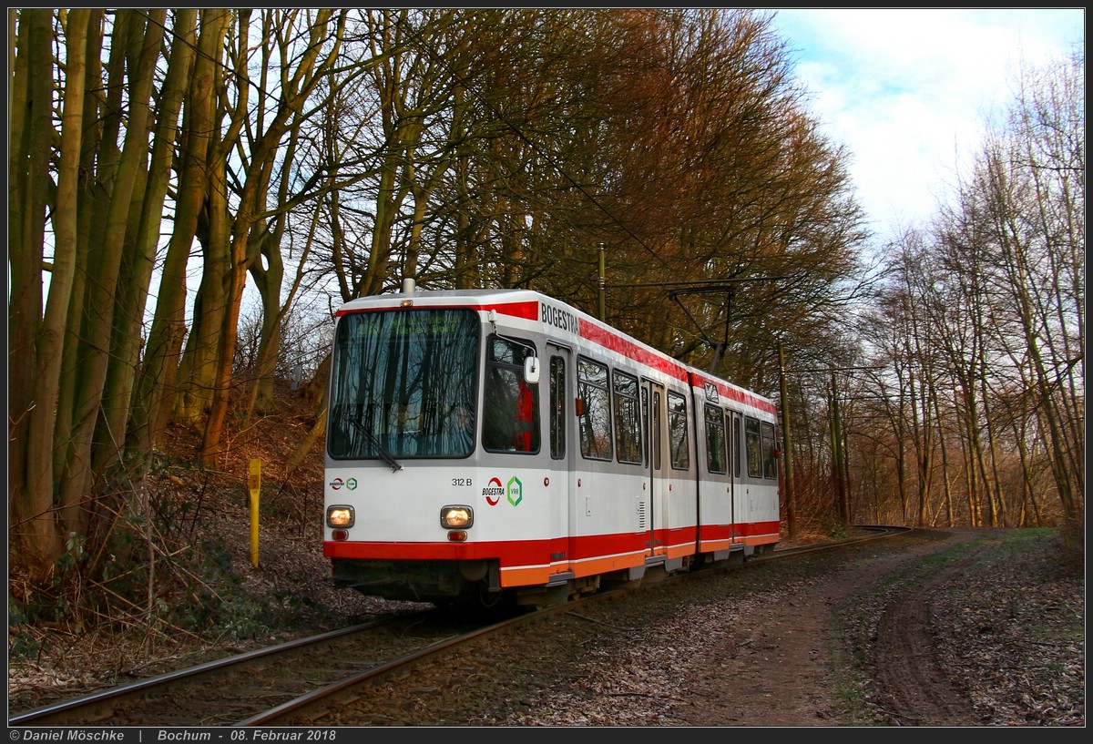 Bochum – Gelsenkirchen, Duewag M6S č. 312 Bochum – Gelsenkirchen, Duewag M6S č. 312