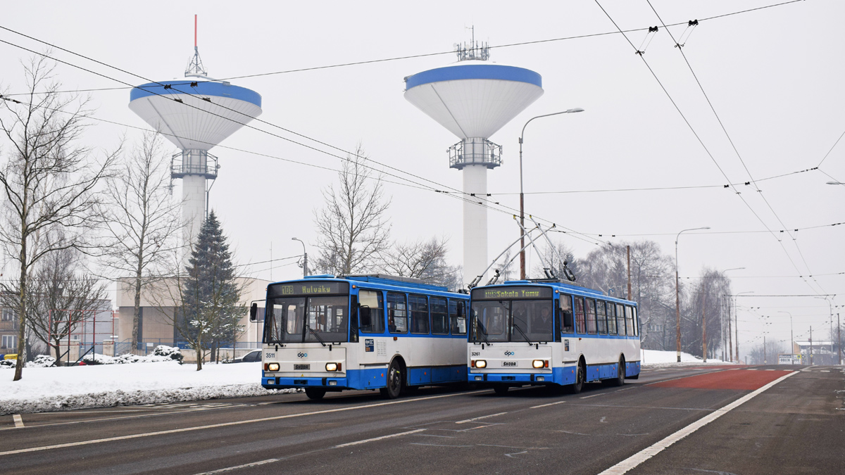 Ostrava, Škoda 14TrM Br. 3261; Ostrava, Škoda 15TrM Br. 3511; Ostrava — 10.2.2018 — (Farewell) trip with Škoda 14TrM 3261 and Škoda 15TrM 3511 trolleybuses