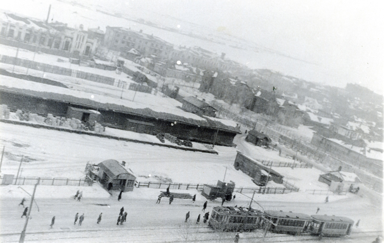 Omsk — Closed tram lines; Omsk — Historical photos; Omsk — Tram lines – Left bank of the Om River