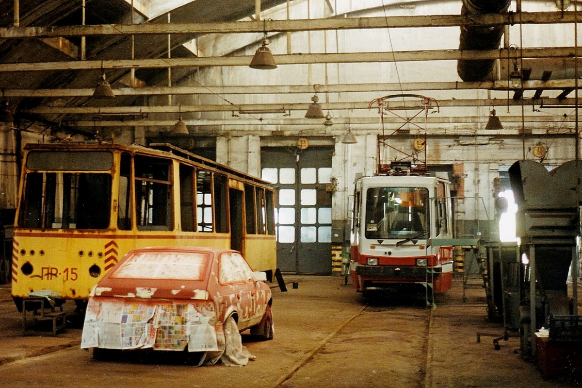 Санкт-Петербург, ПР (18М) № ПР-15; Санкт-Петербург, 71-134К (ЛМ-99К) № 0419; Санкт-Петербург — Петербургский трамвайно-механический завод