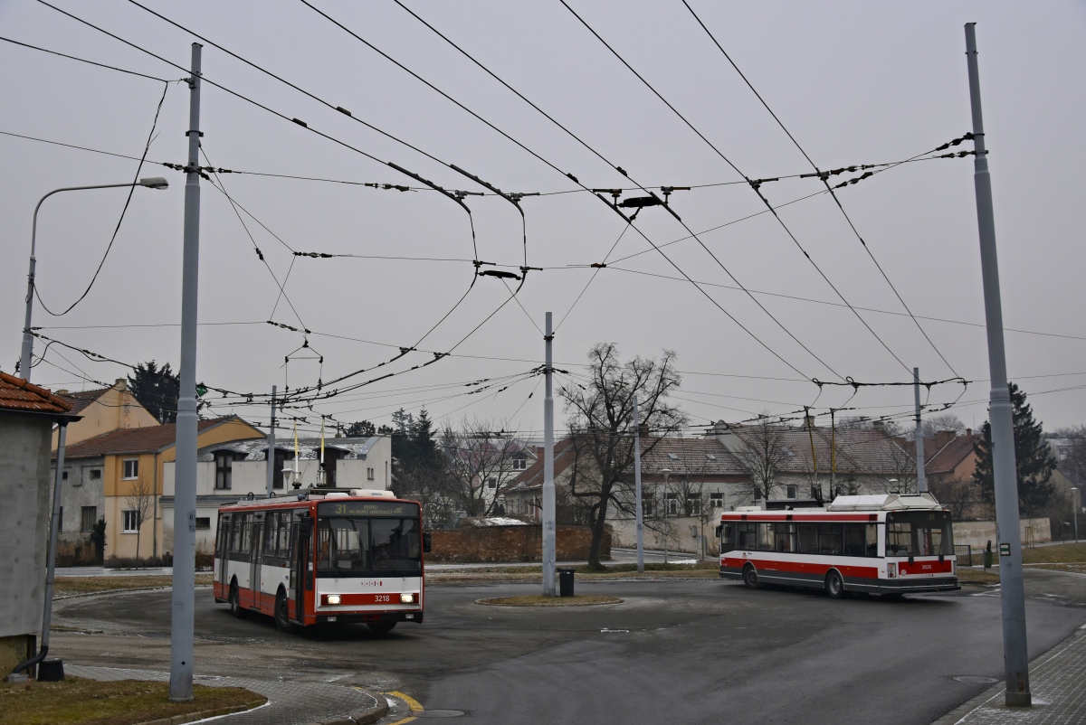 Брно, Škoda 14Tr08/6 № 3218; Брно, Škoda 21Tr № 3026