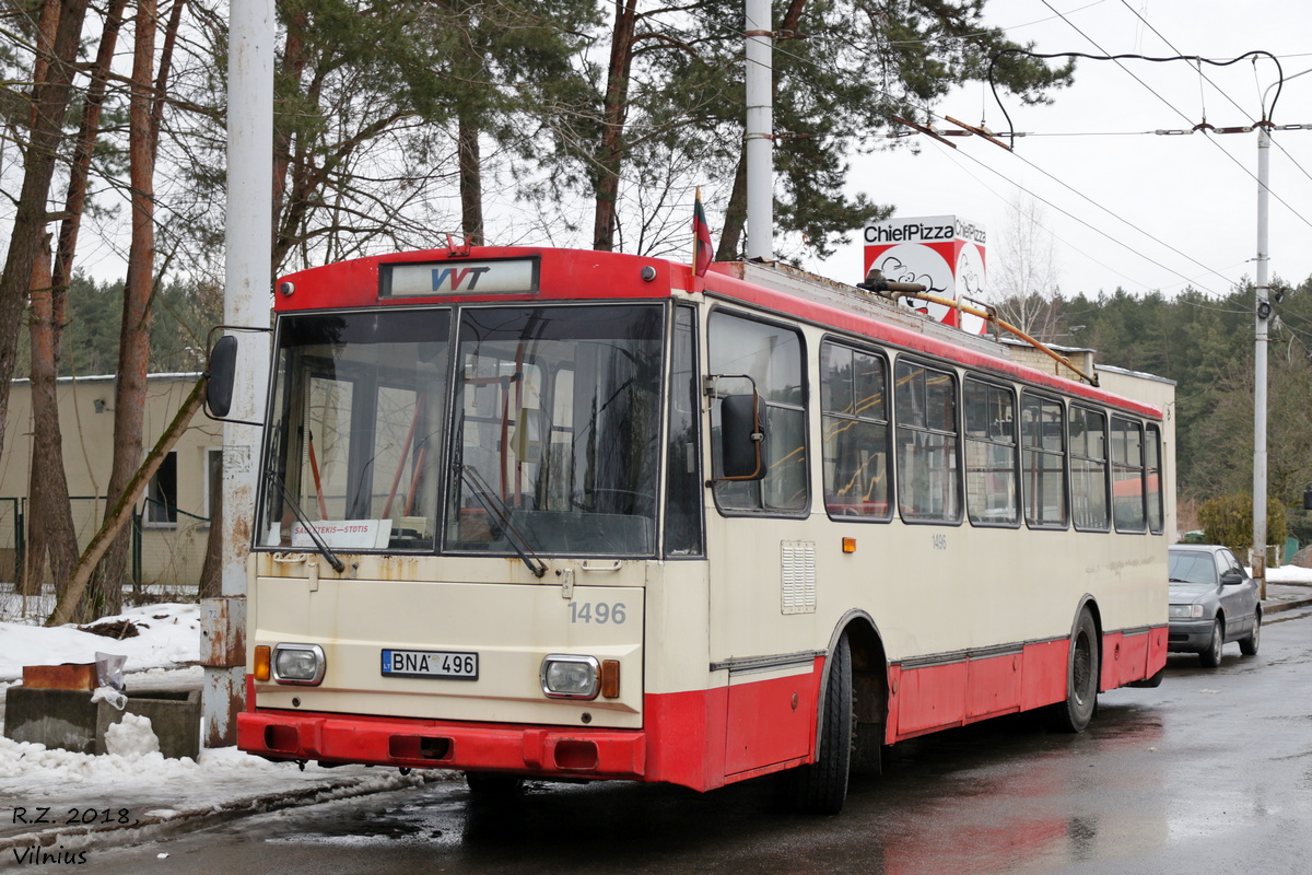Вильнюс, Škoda 14Tr02/6 № 1496
