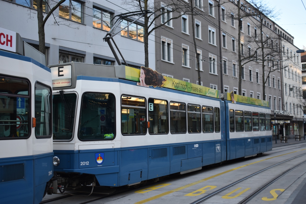 Цюрих, SWS/SWP/BBC Be 4/6 "Tram 2000" № 2012