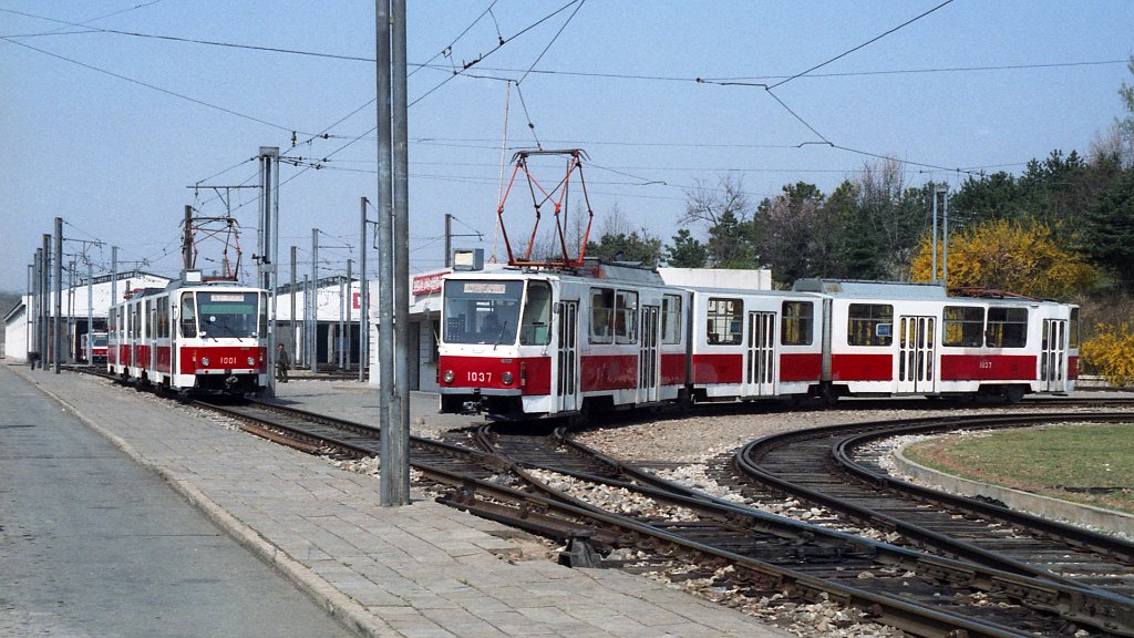 Pyongyang, Tatra KT8D5K № 1001; Pyongyang, Tatra KT8D5K № 1037; Pyongyang — Historical photos — Tramway and Trolleybus (1991+)
