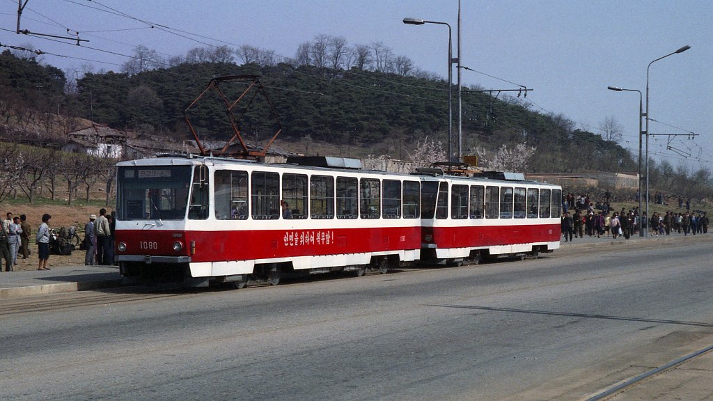 Pyongyang, Tatra T6B5K N°. 1080; Pyongyang, Tatra T6B5K N°. 1081; Pyongyang — Historical photos — Tramway and Trolleybus (1991+)