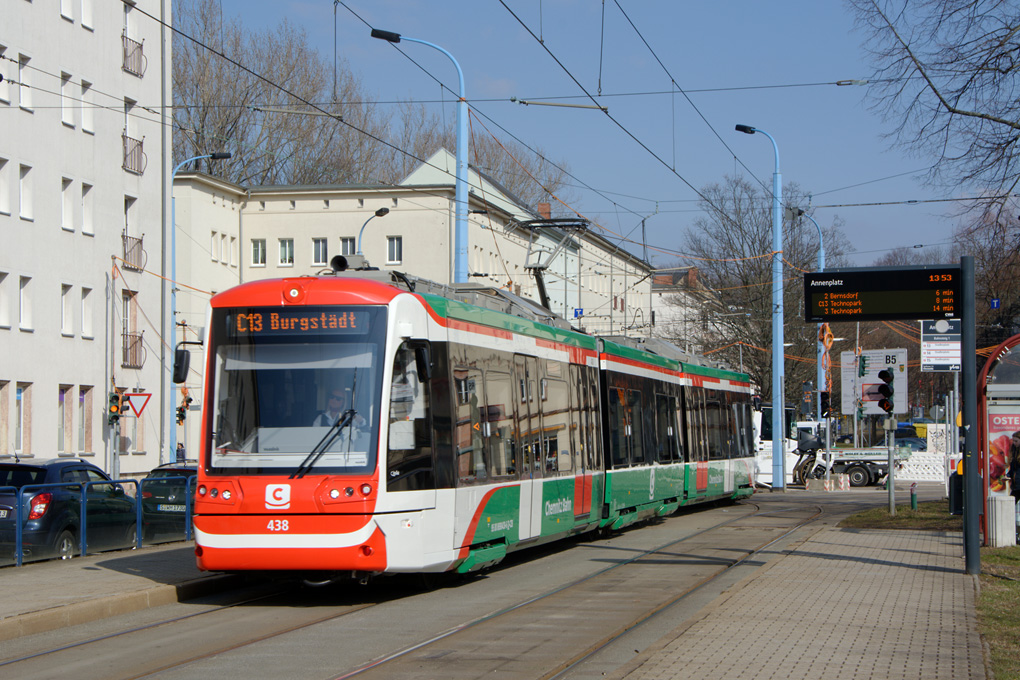 Chemnitz, Vossloh Citylink N°. 438; Chemnitz — Tram-railway system "Chemnitzer Modell" • Straßenbahn-Eisenbahnkonzept "Chemnitzer Modell"