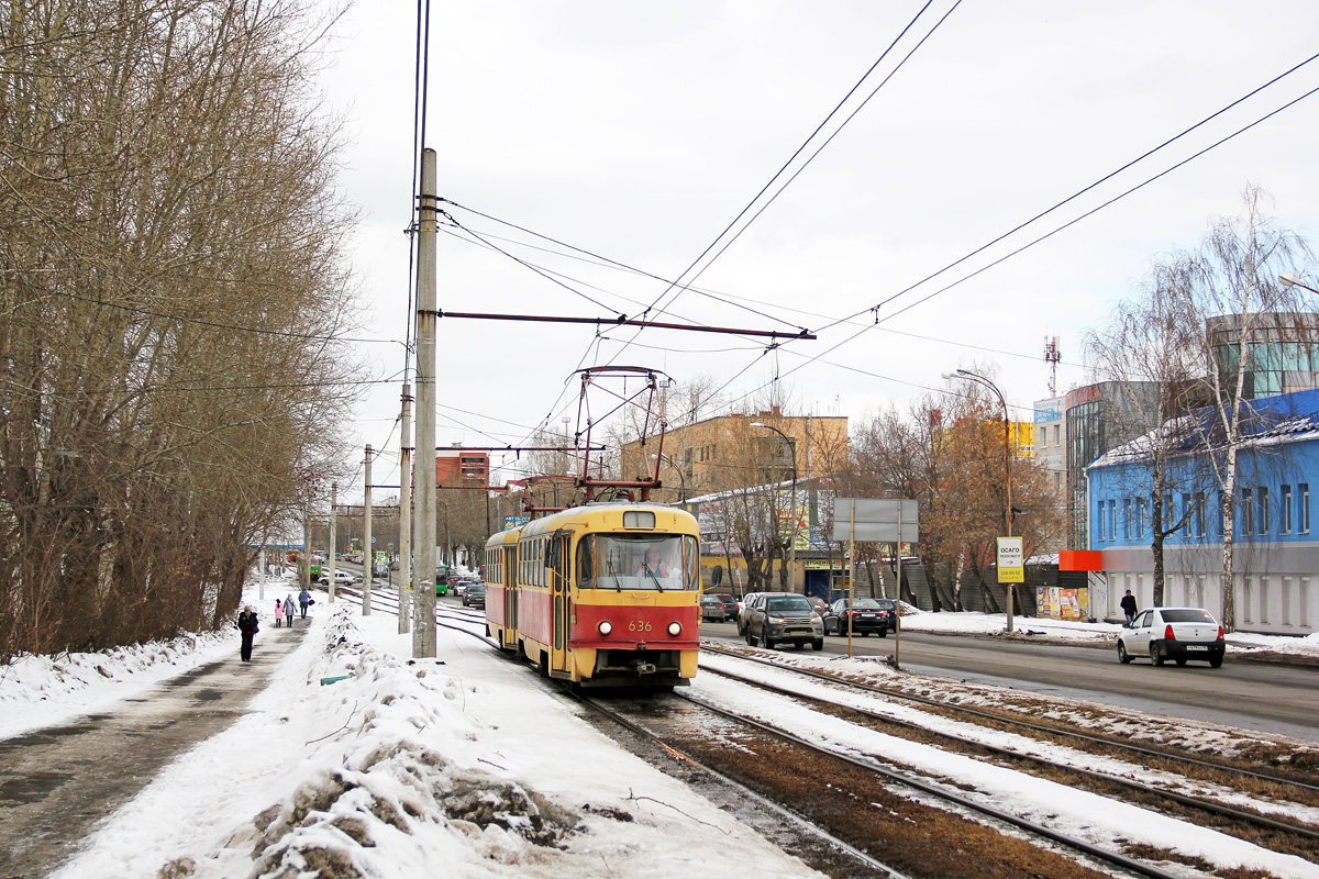 Екатеринбург, Tatra T3SU (двухдверная) № 636