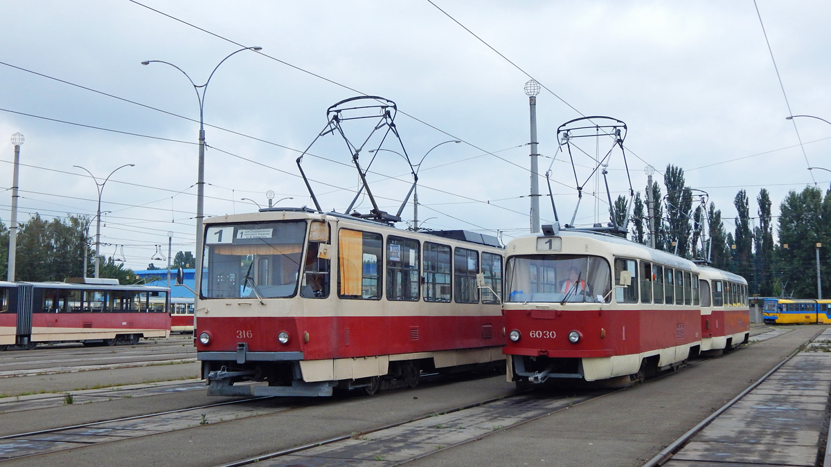 Киев, Tatra T3SU № 6030; Киев, Tatra T6B5SU № 316