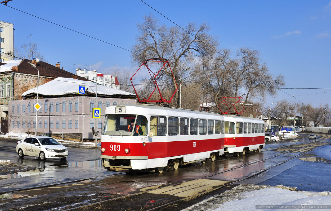 Самара, Tatra T3SU (двухдверная) № 909