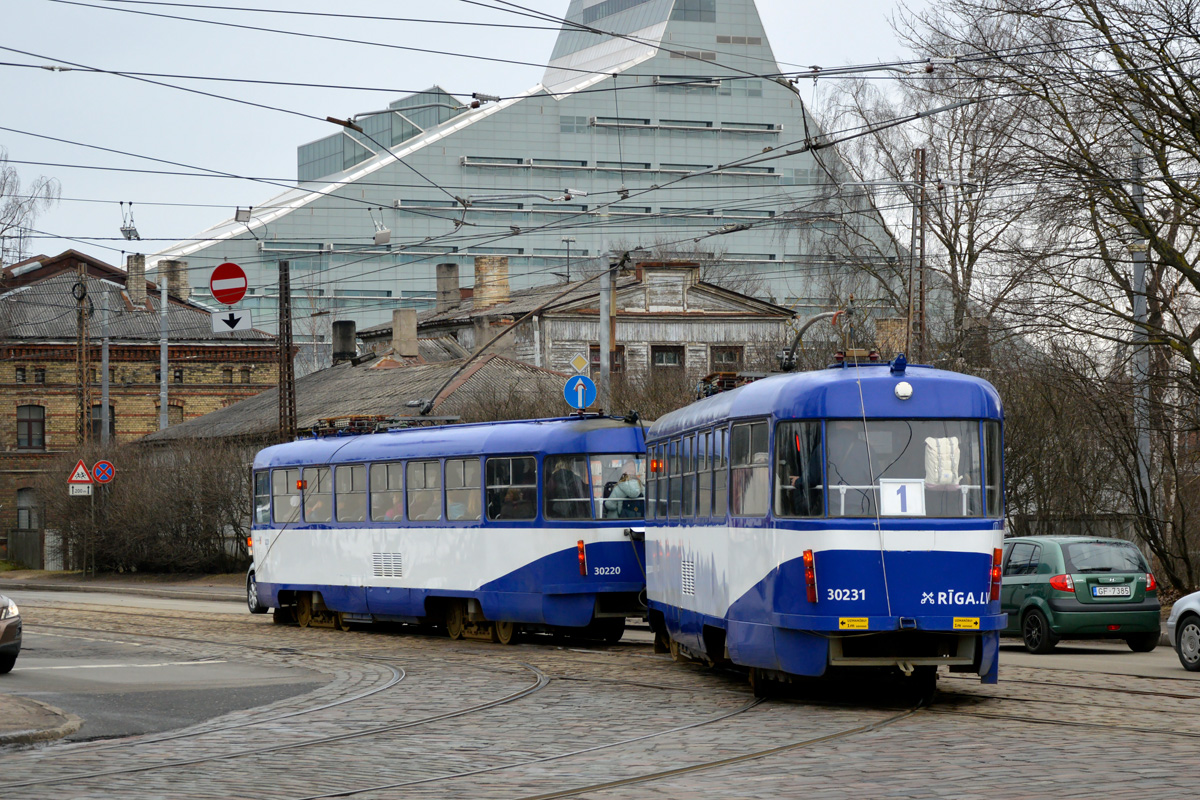 Рига, Tatra T3A № 30220; Рига, Tatra T3A № 30231