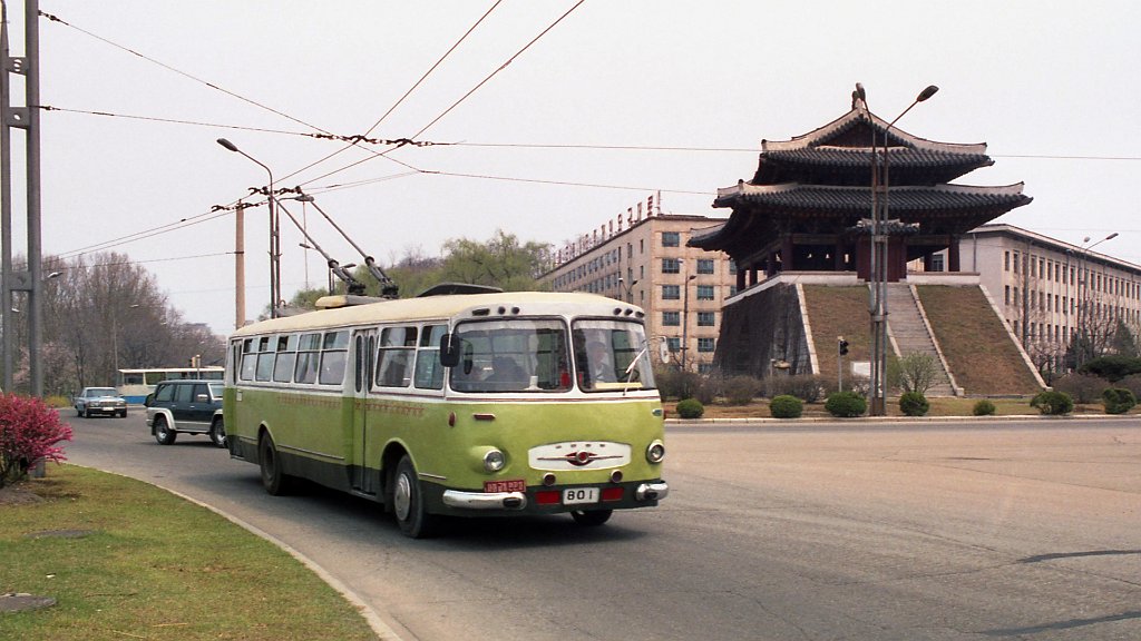Pyongyang, Chollima 70 Br. 801; Pyongyang — Historical photos — Tramway and Trolleybus (1991+)
