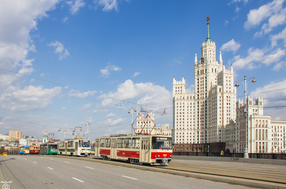 Москва, Tatra T6B5SU № 0001; Москва — Парад к 119-летию трамвая 21 апреля 2018