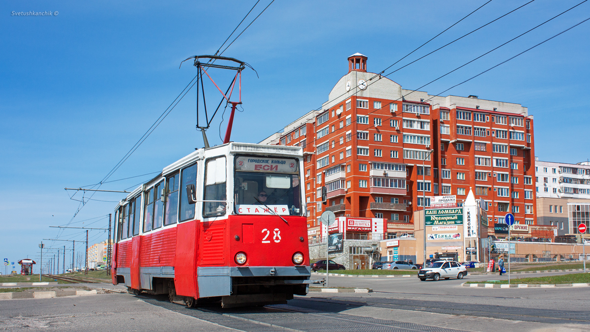 Старый Оскол, 71-605 (КТМ-5М3) № 28; Старый Оскол — Достопримечательности вдоль трамвайной линии