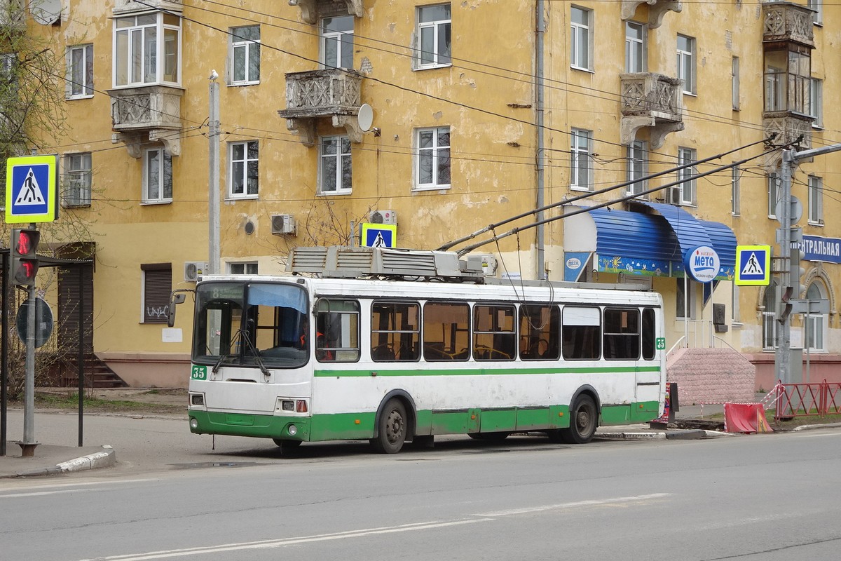 Ярославль, ЛиАЗ-5280 № 35; Ярославль — 01.05.2018 Троллейбусные заграждения на период проведения Первомайских демонстраций