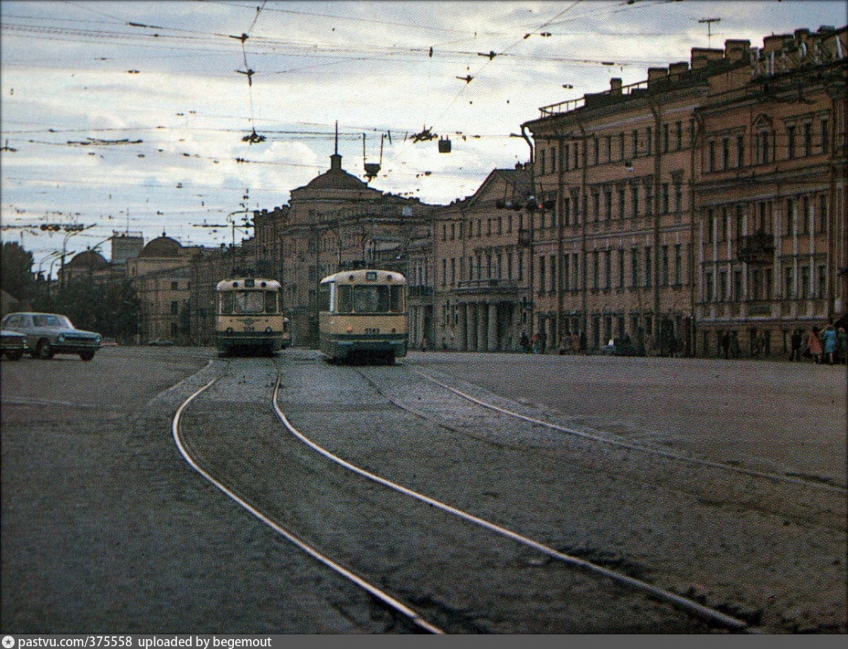 Санкт-Петербург, ЛМ-57 № 5121; Санкт-Петербург, ЛМ-57 № 5583; Санкт-Петербург — Исторические фотографии трамвайной инфраструктуры; Санкт-Петербург — Исторические фотографии трамвайных вагонов