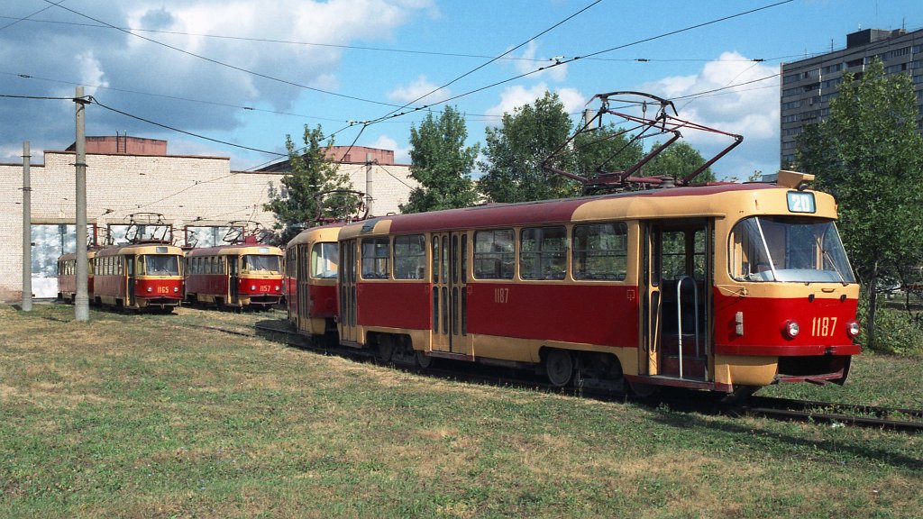 Самара, Tatra T3SU № 1187; Самара — Исторические фотографии — Трамвай и Троллейбус (1992-2000); Самара — Северное трамвайное депо