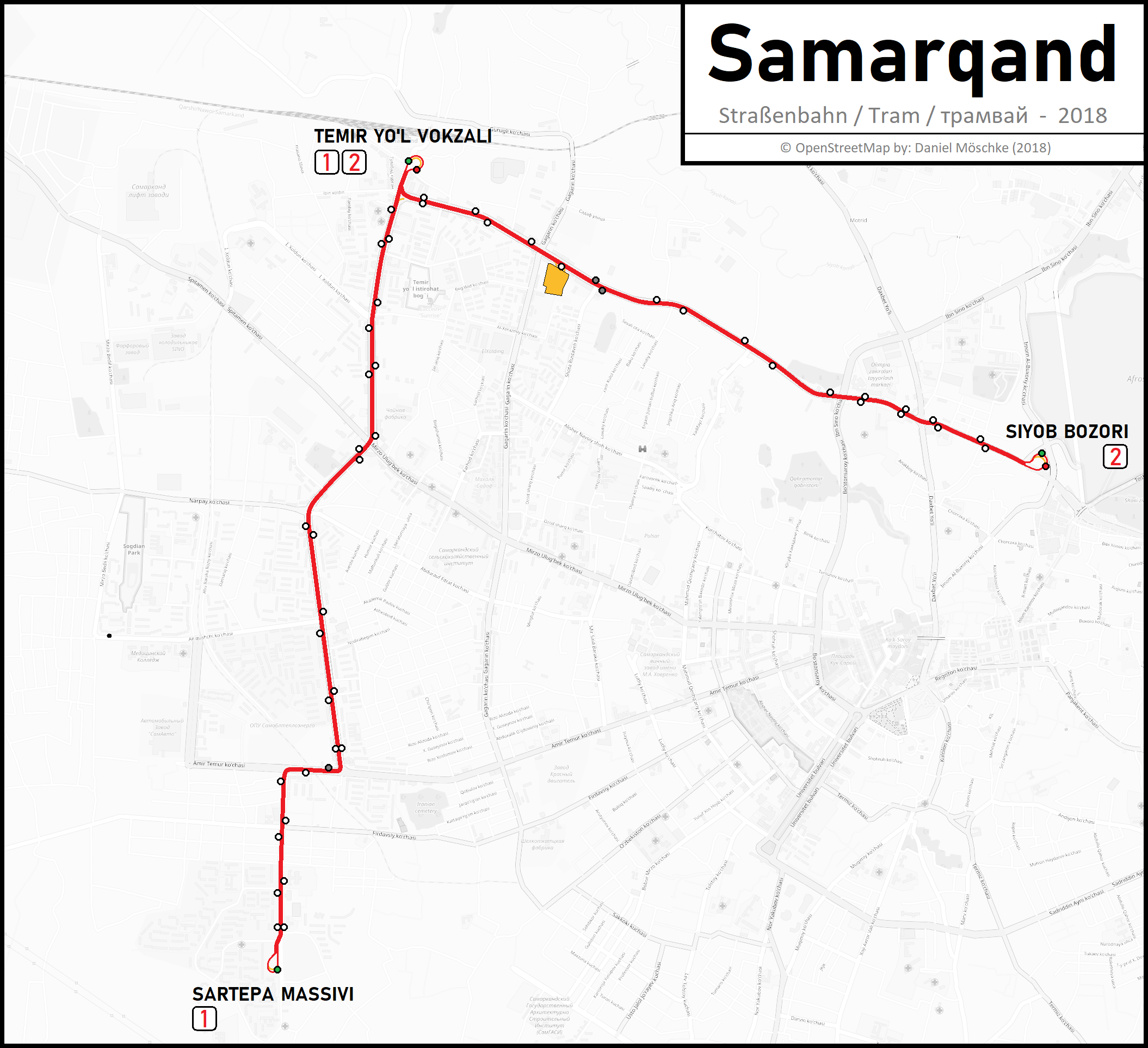 Карты, созданные с использованием OpenStreetMap; Самарканд — Схемы и инфографики