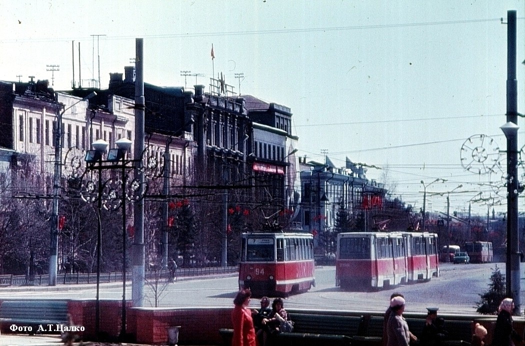 Omszk, 71-605 (KTM-5M3) — 94; Omszk, 71-605 (KTM-5M3) — 254; Omszk — Closed tram lines; Omszk — Historical photos; Omszk — Tram lines – Right bank of the Om River
