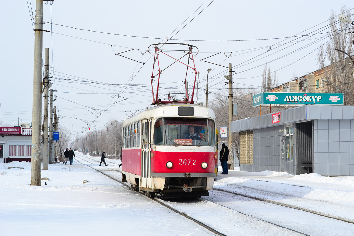 Волгоград, Tatra T3SU (двухдверная) № 2672