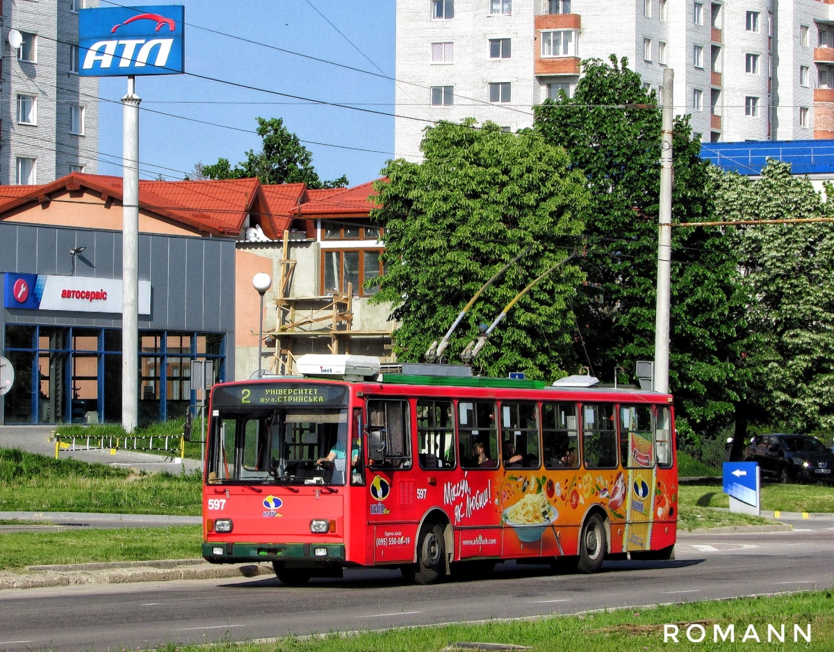 Львов, Škoda 14TrM № 597
