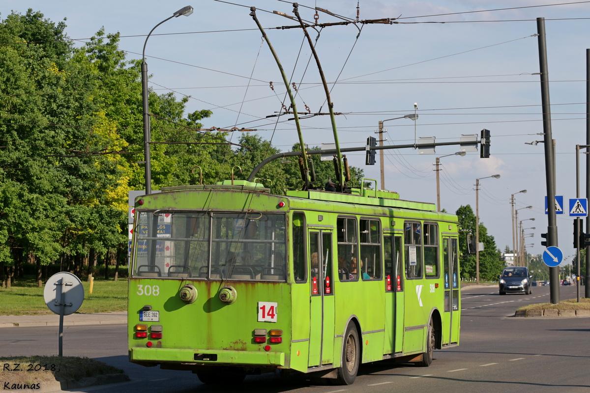 Каунас, Škoda 14Tr89/6 № 308