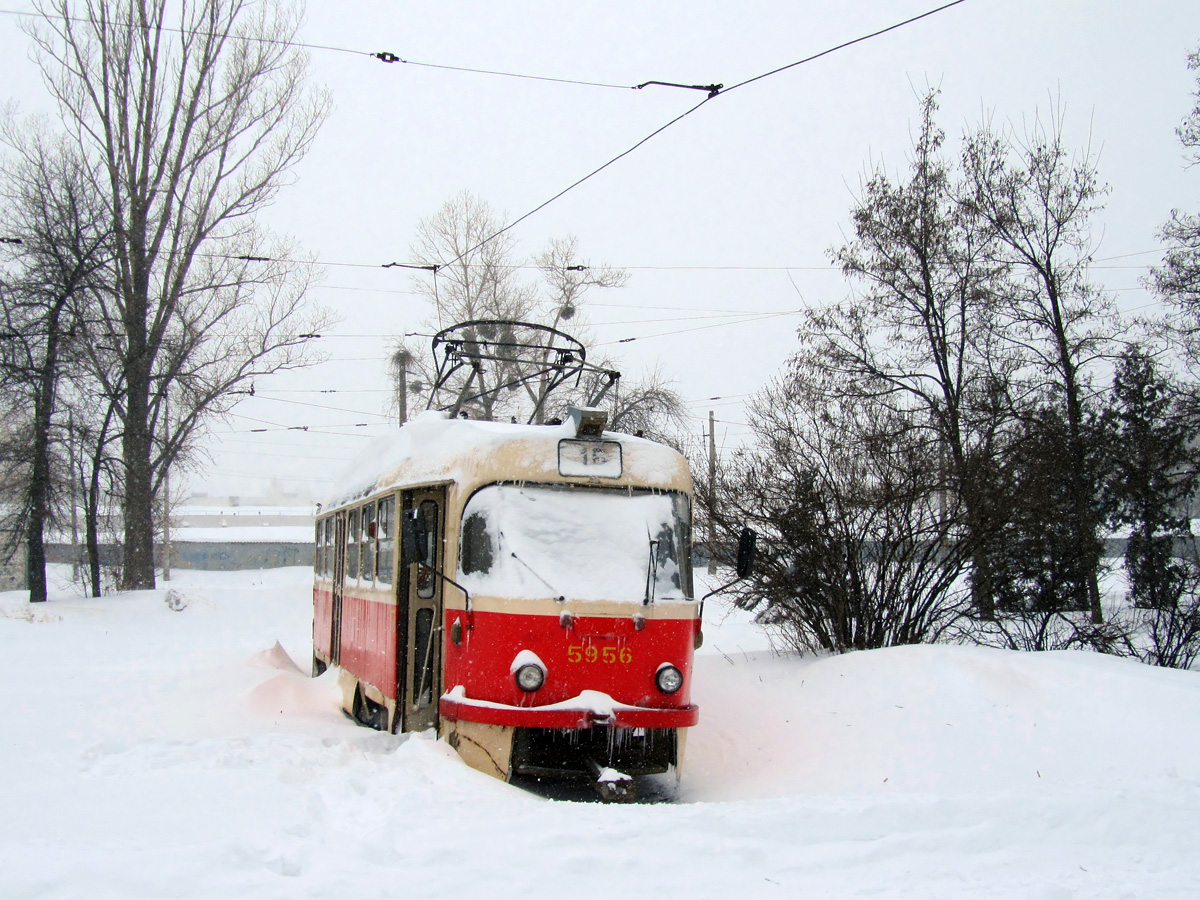 კიევი, Tatra T3SU № 5956; კიევი — Snowfall. 22-24th of March, 2013