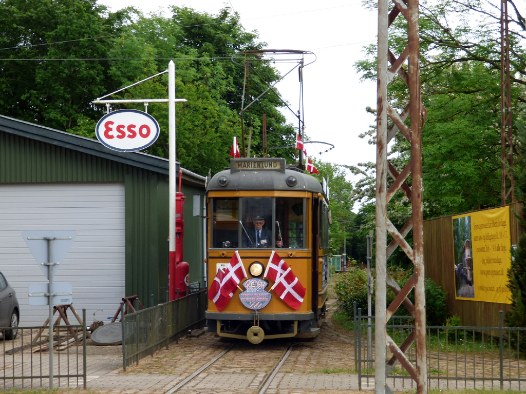 Skjoldenæsholm, Scandia 2-axle motor car Nr. 3; Skjoldenæsholm — 40 year jubilee of Sporvejsmuseet — 26.05.2018.