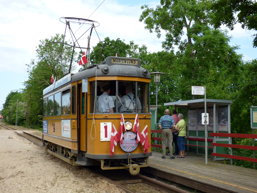 Skjoldenæsholm, Scandia 2-axle motor car # 3; Skjoldenæsholm — 40 year jubilee of Sporvejsmuseet — 26.05.2018.