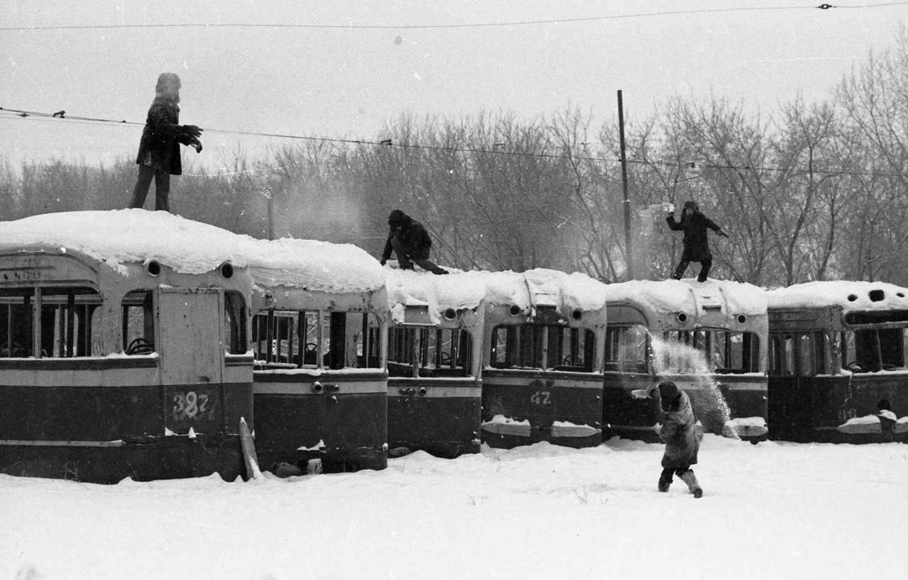 Omsk, KTP-1 Nr 387; Omsk, KTM-1 Nr 47; Omsk, KTM-1 Nr 45; Omsk, KTM-1 Nr 86; Omsk — Historical photos; Omsk — Tram lines – Right bank of the Om River