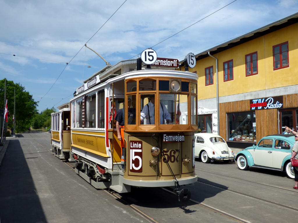 Skjoldenæsholm, 2-axle motor car # 567; Skjoldenæsholm — 40 year jubilee of Sporvejsmuseet — 26.05.2018.