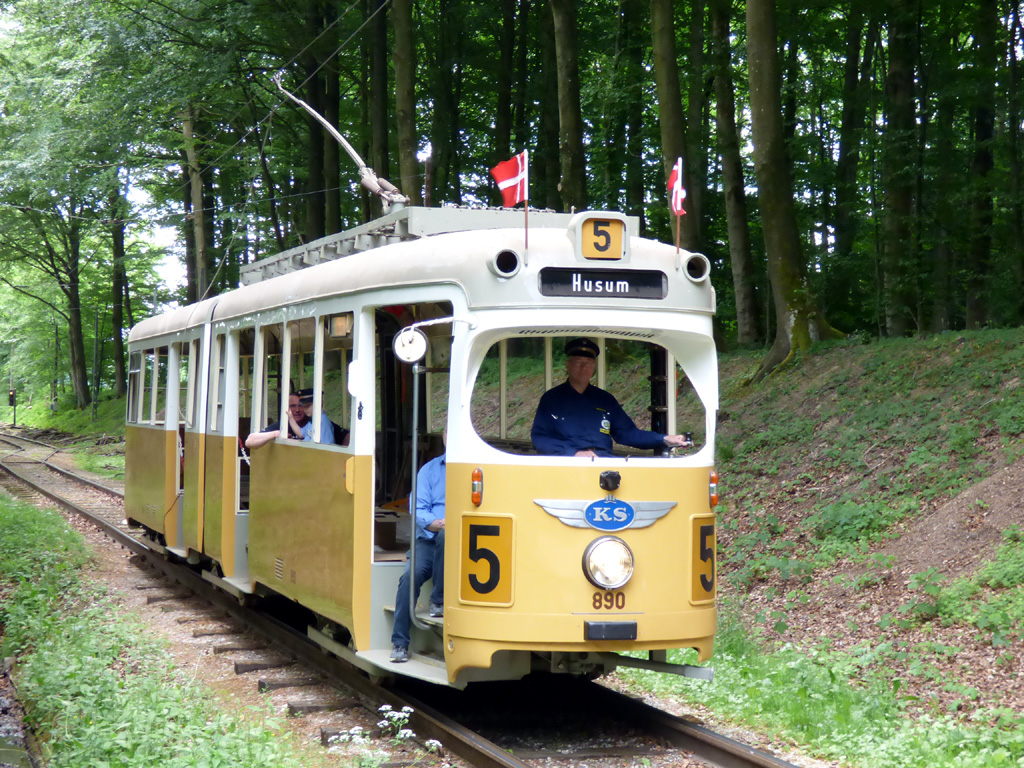 Скьолленесхольм, Duewag GT6 № 890; Скьолленесхольм — 40-летний юбилей музея — 26.05.2018.